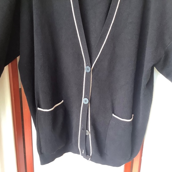 Max Studio Women’s Black Cardigan Button Down Oversized Size Medium - Picture 5 of 7